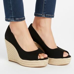 Vince Camuto Totsi Wedges Black Suede Size 7.5